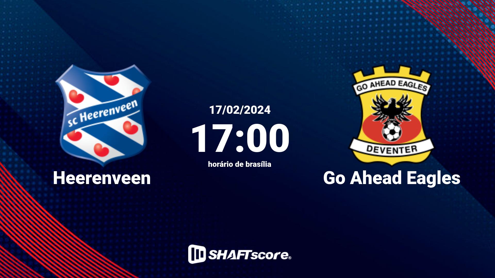 Estatísticas do jogo Heerenveen vs Go Ahead Eagles 17.02 17:00