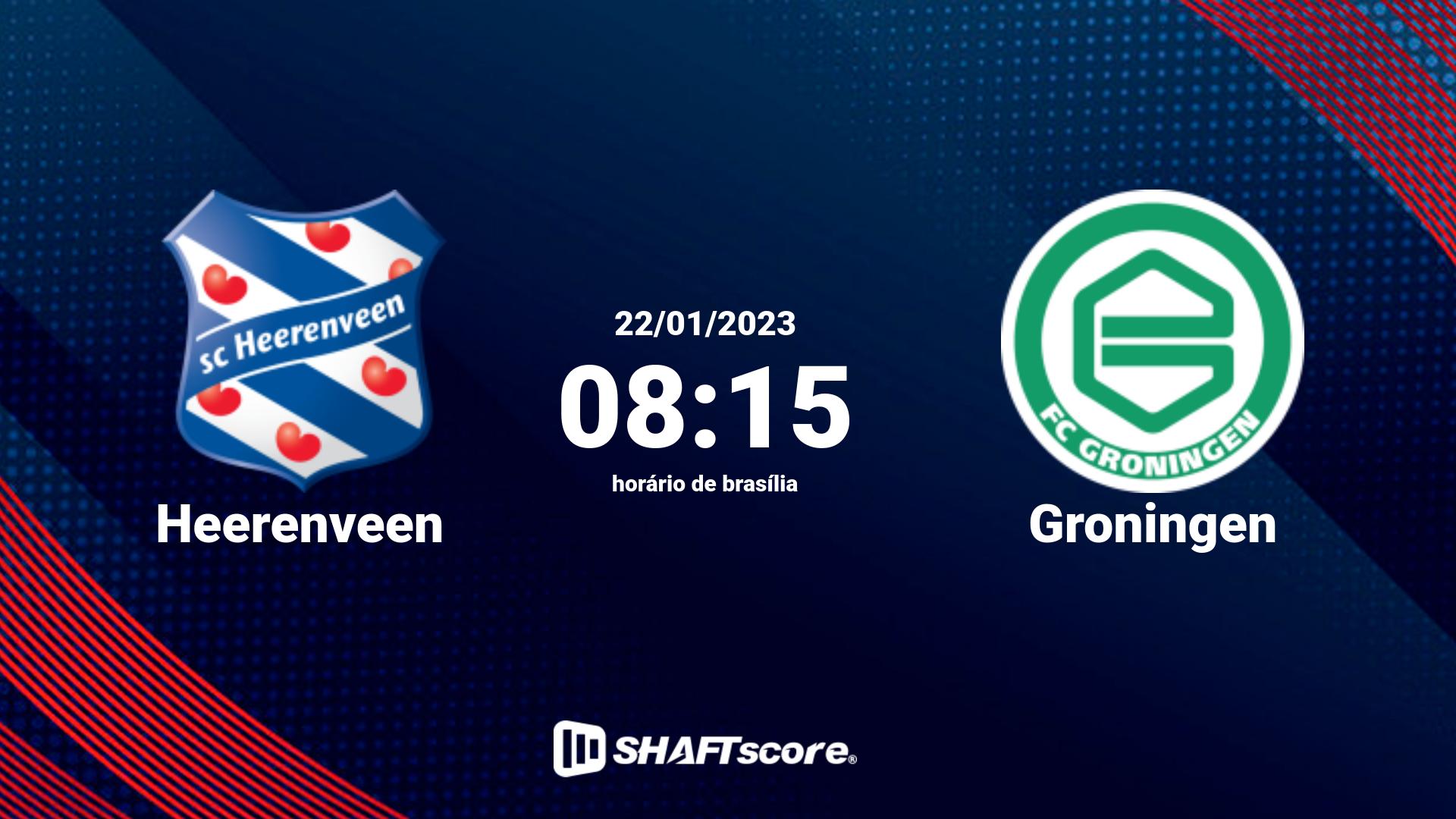 Estatísticas do jogo Heerenveen vs Groningen 22.01 08:15