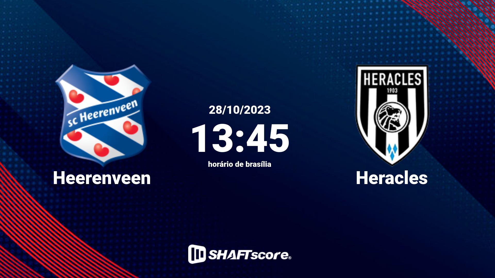 Estatísticas do jogo Heerenveen vs Heracles 28.10 13:45