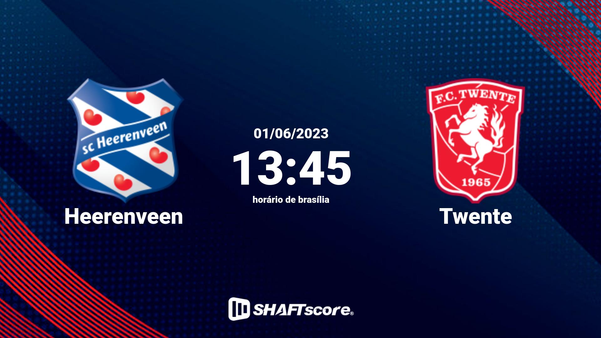 Estatísticas do jogo Heerenveen vs Twente 01.06 13:45