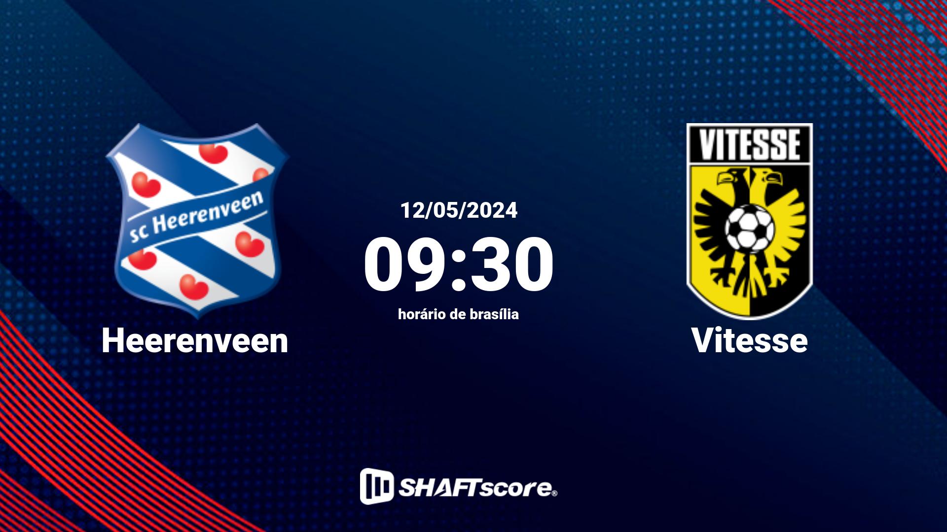 Estatísticas do jogo Heerenveen vs Vitesse 12.05 09:30