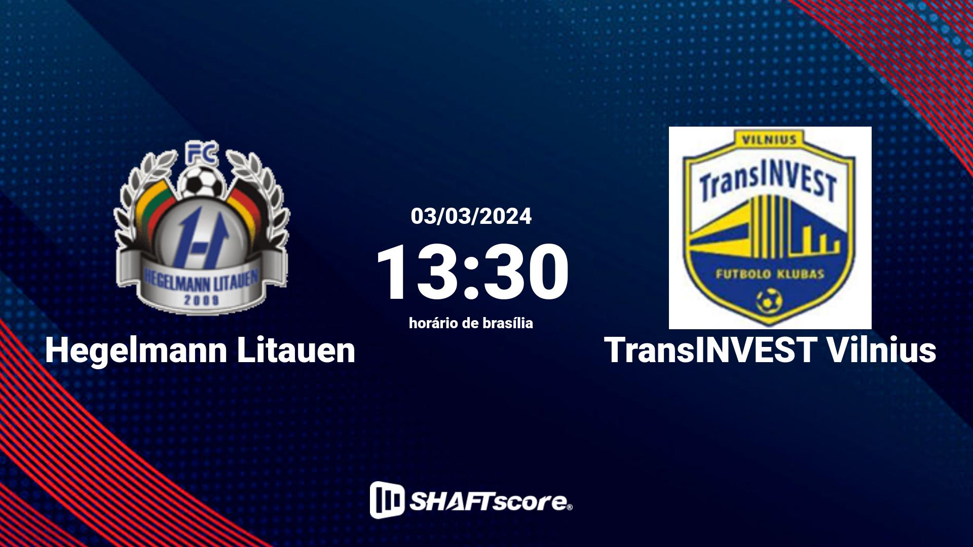 Estatísticas do jogo Hegelmann Litauen vs TransINVEST Vilnius 03.03 13:30