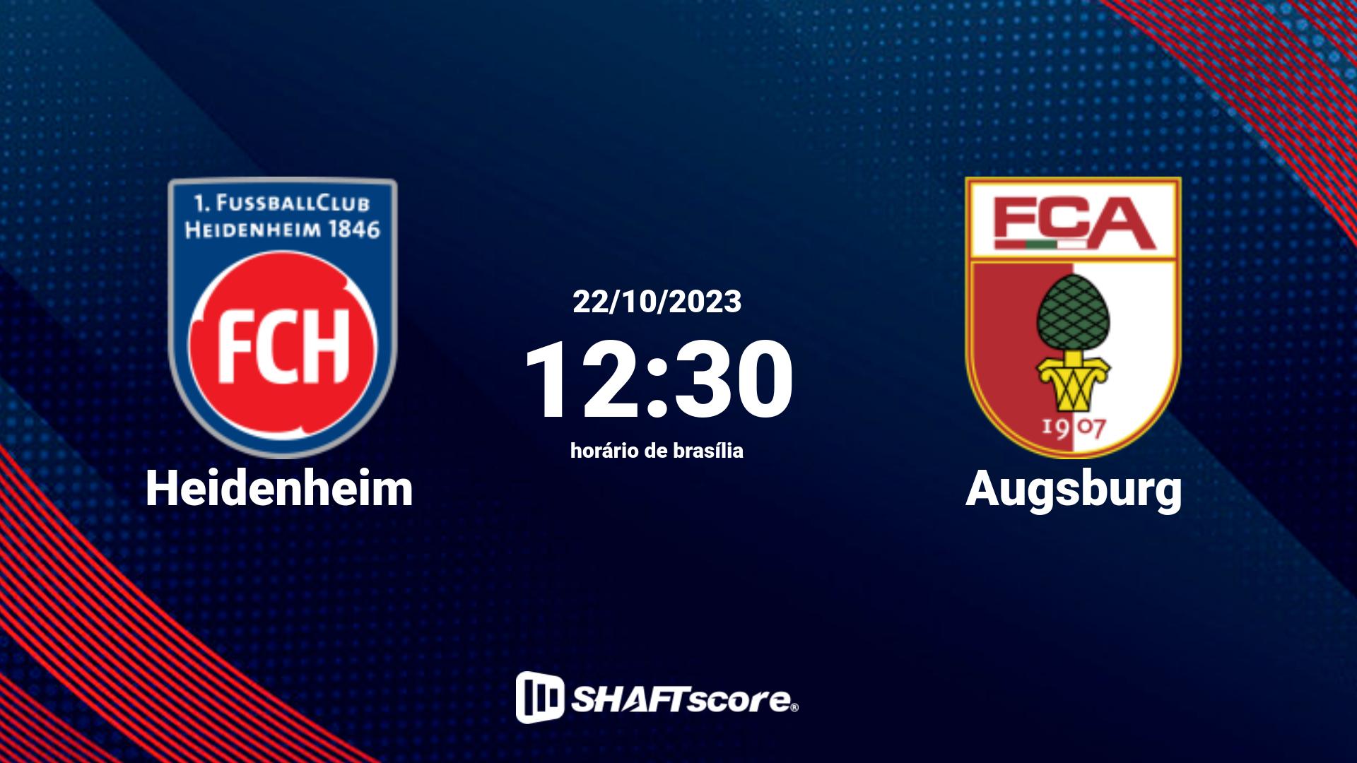 Estatísticas do jogo Heidenheim vs Augsburg 22.10 12:30