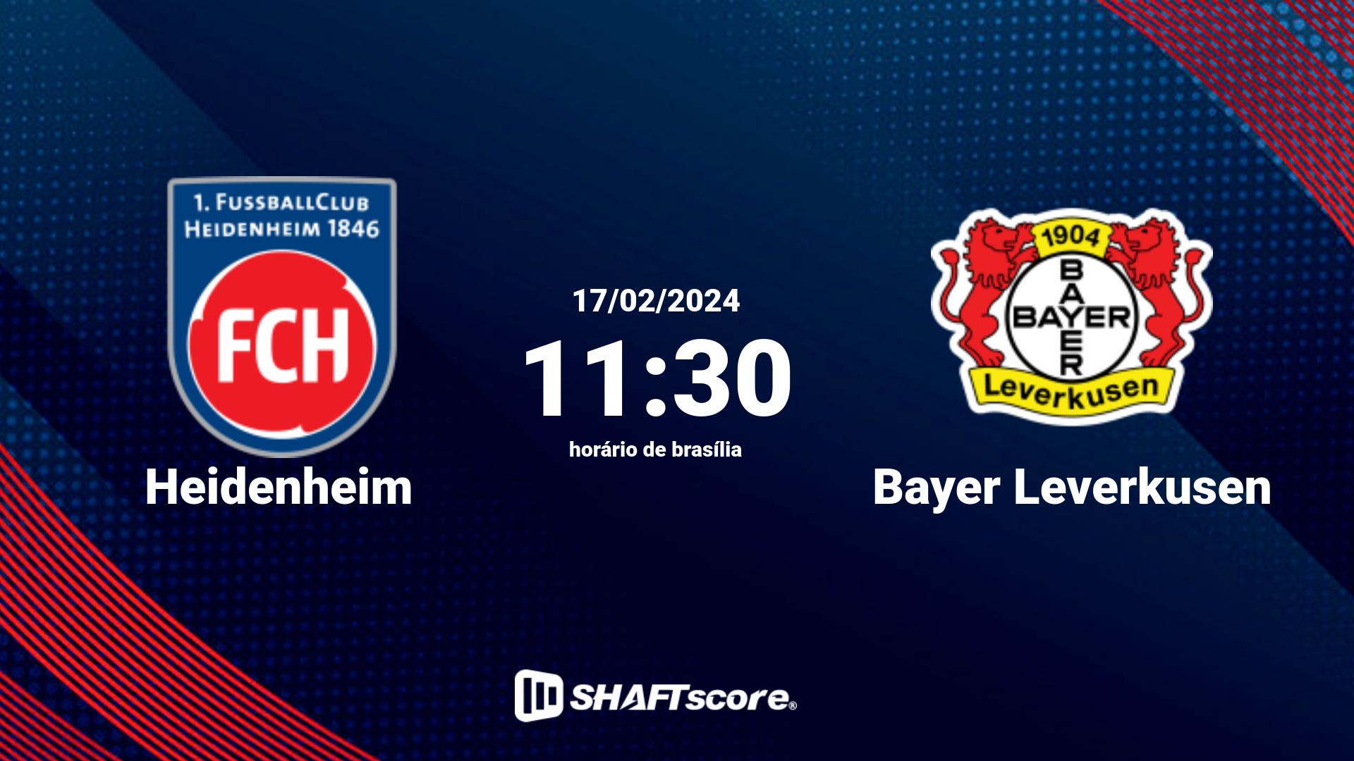 Estatísticas do jogo Heidenheim vs Bayer Leverkusen 17.02 11:30