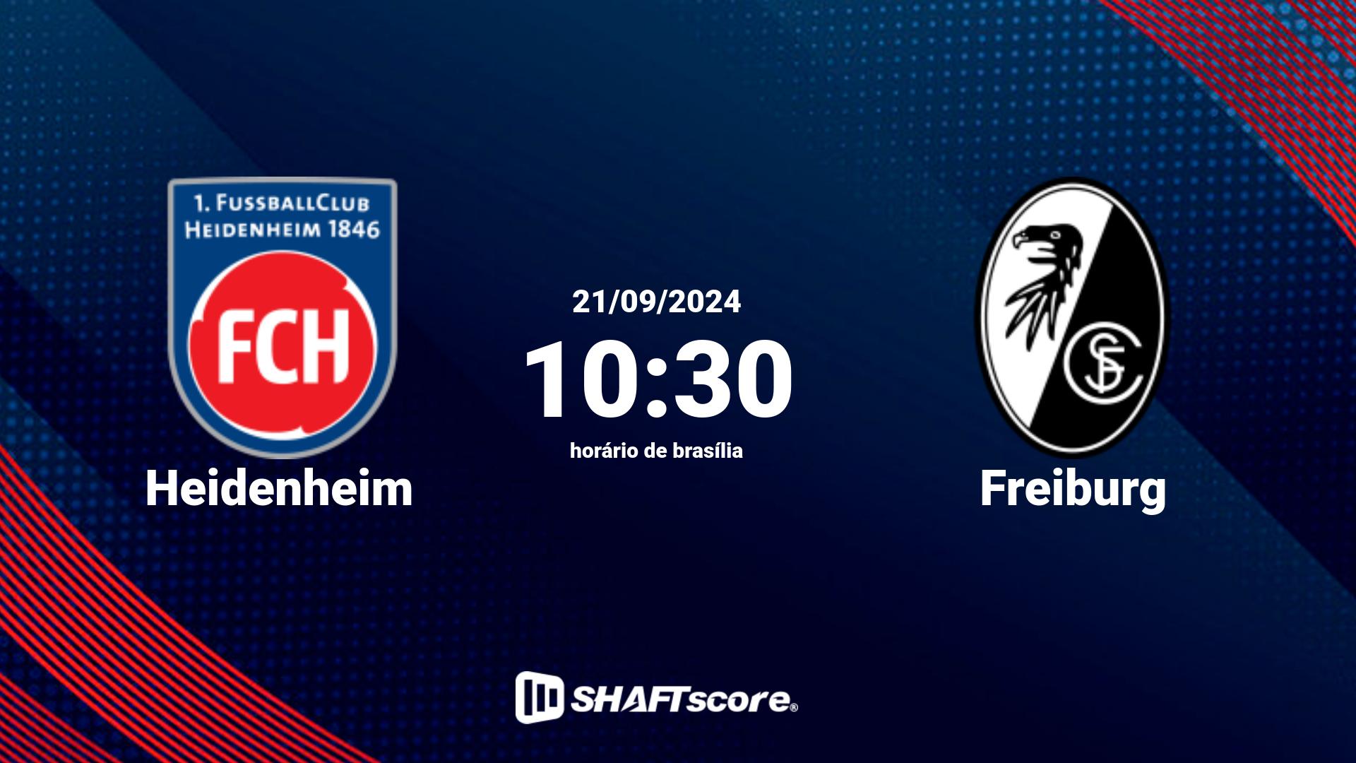 Estatísticas do jogo Heidenheim vs Freiburg 21.09 10:30