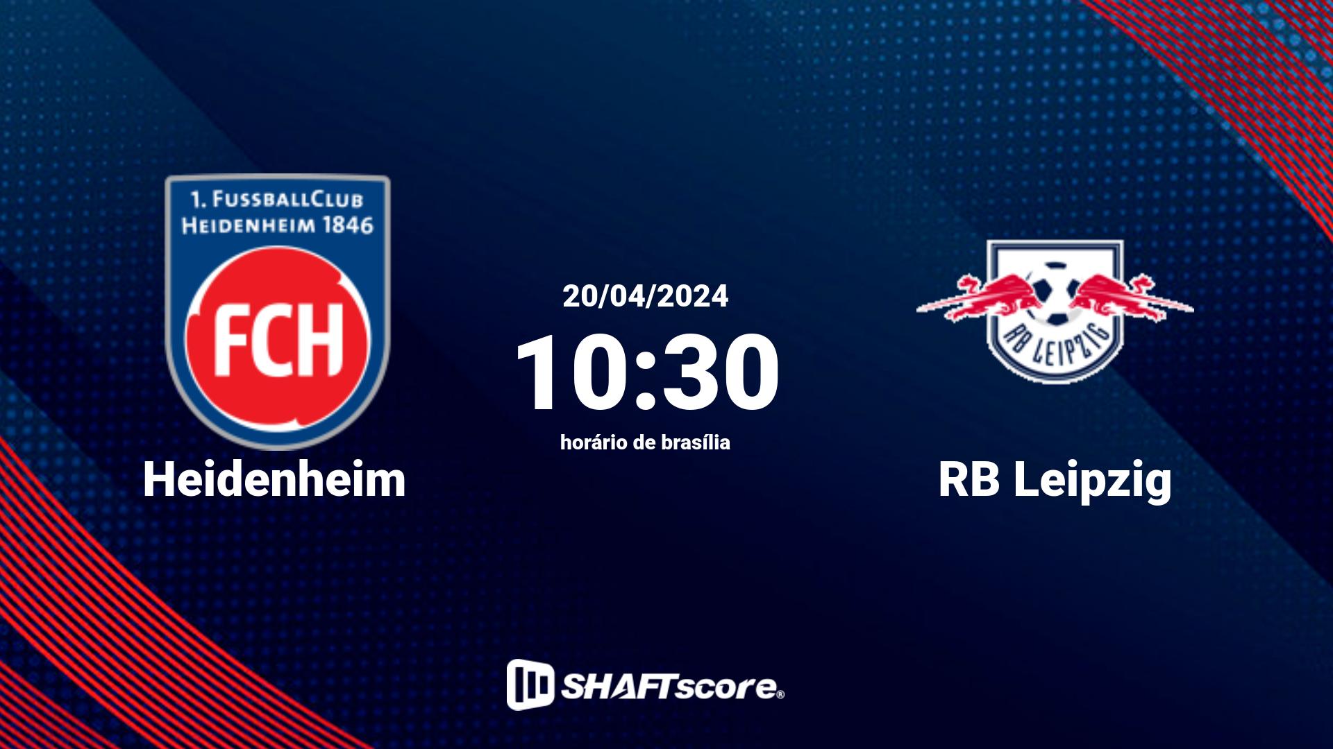 Estatísticas do jogo Heidenheim vs RB Leipzig 20.04 10:30