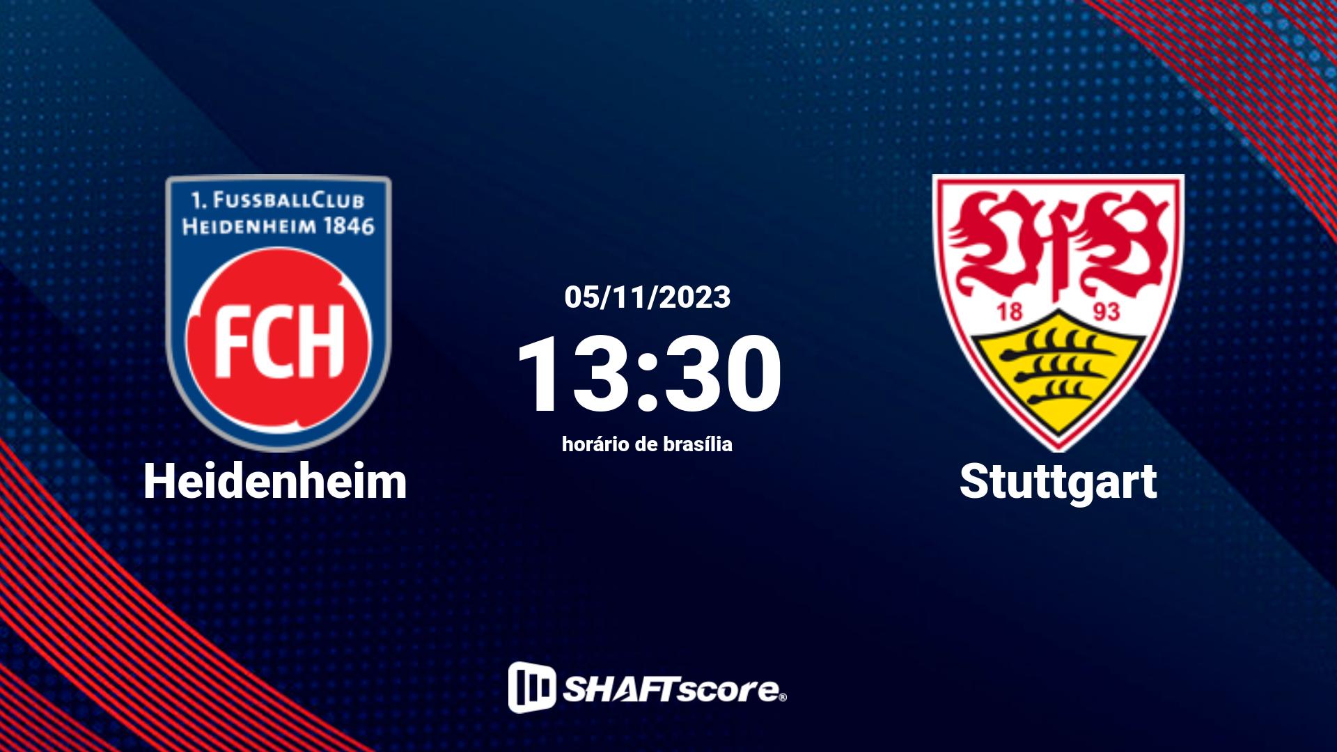 Estatísticas do jogo Heidenheim vs Stuttgart 05.11 13:30