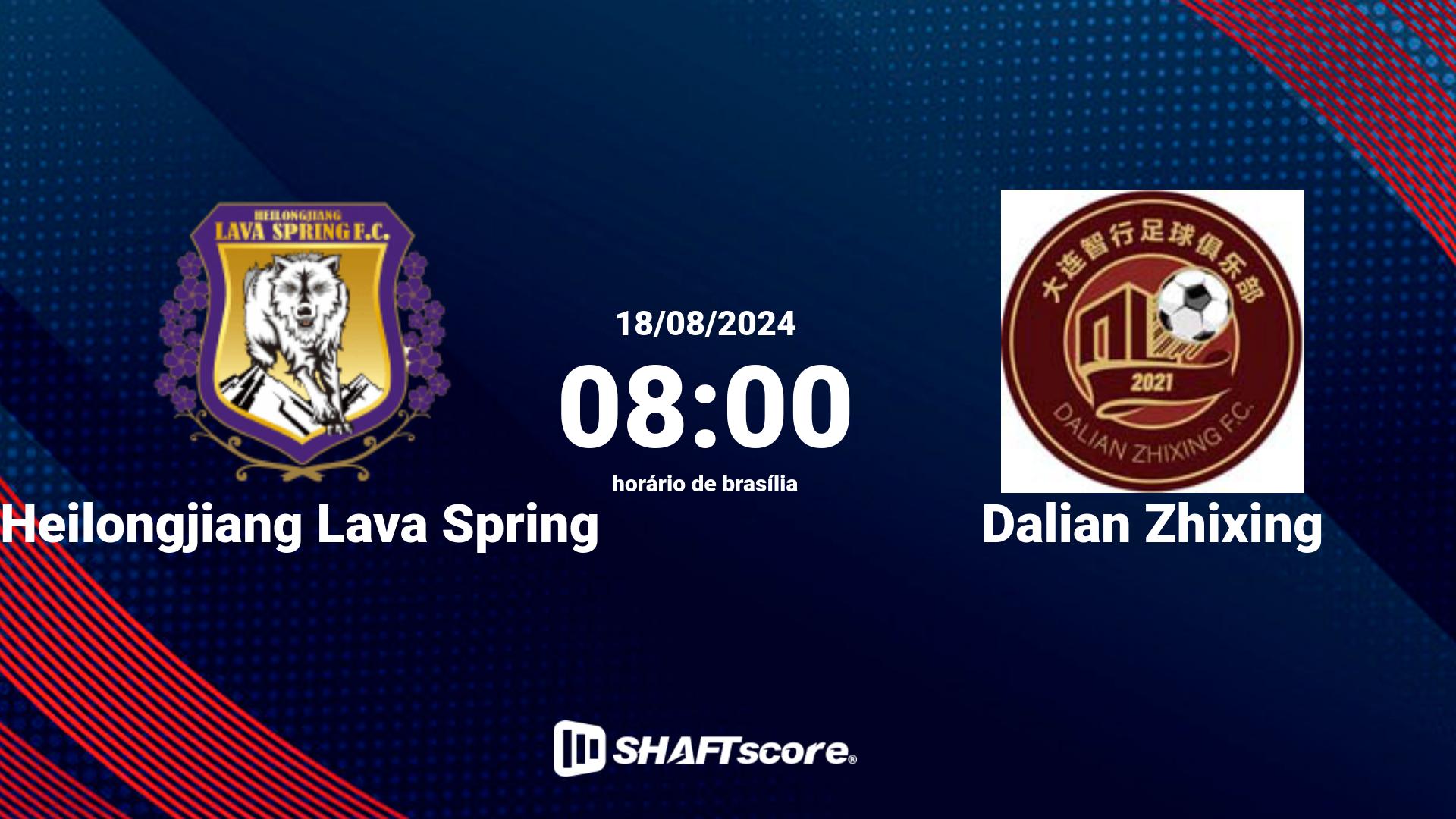 Estatísticas do jogo Heilongjiang Lava Spring vs Dalian Zhixing 18.08 08:00