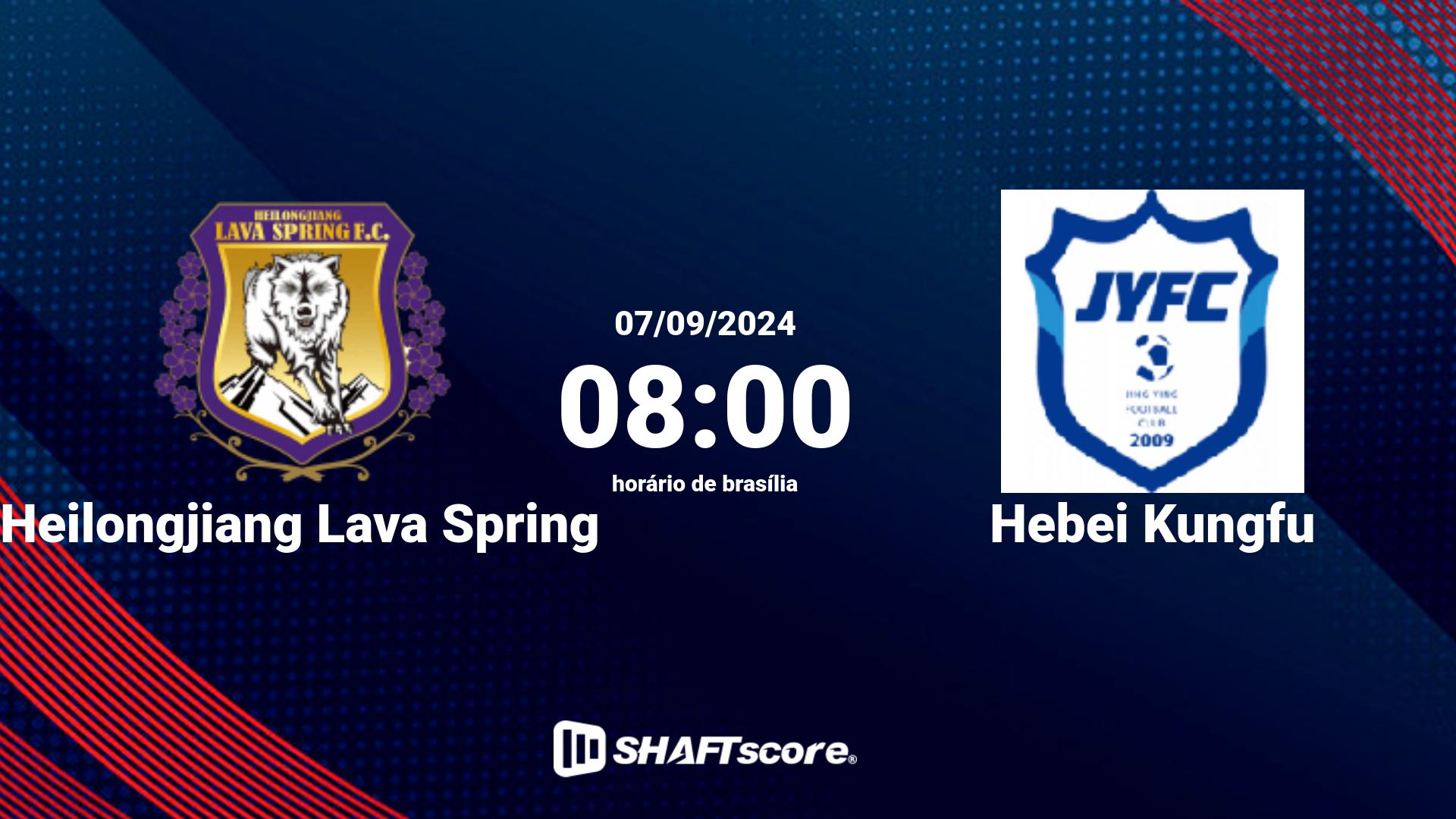 Estatísticas do jogo Heilongjiang Lava Spring vs Hebei Kungfu 07.09 08:00