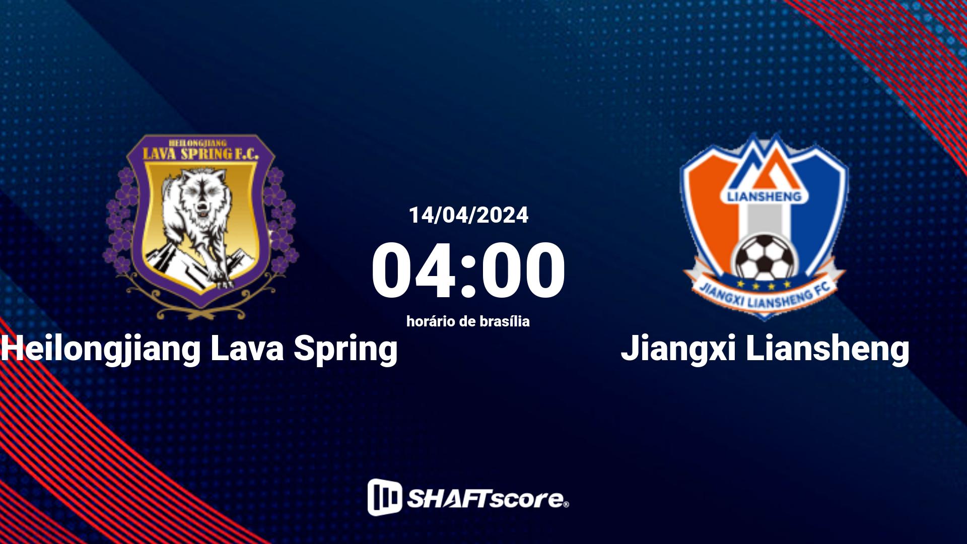 Estatísticas do jogo Heilongjiang Lava Spring vs Jiangxi Liansheng 14.04 04:00