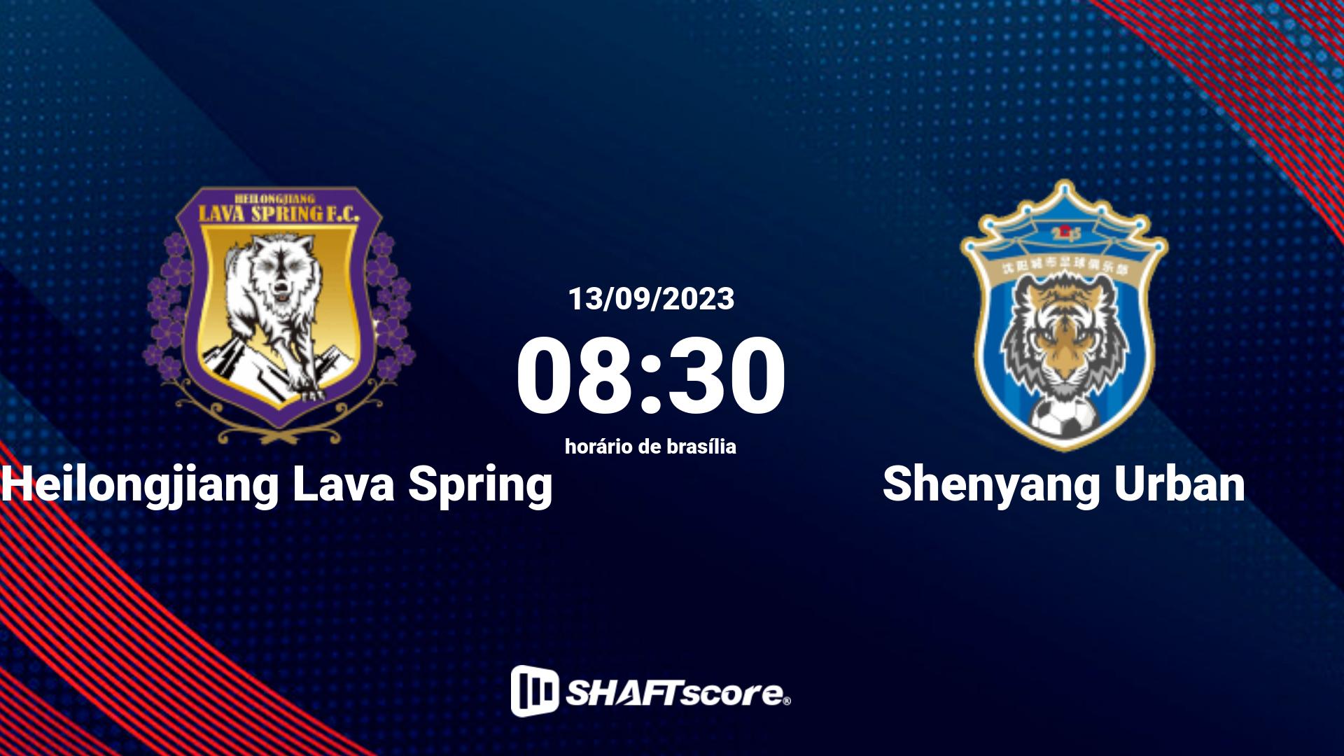 Estatísticas do jogo Heilongjiang Lava Spring vs Shenyang Urban 13.09 08:30