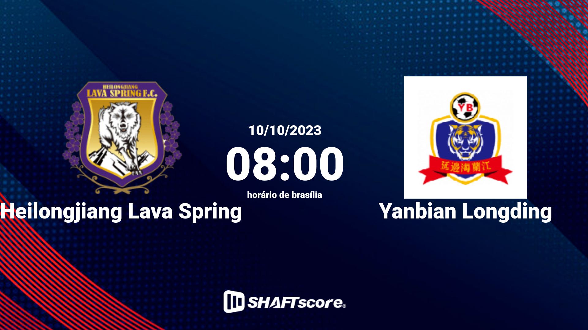 Estatísticas do jogo Heilongjiang Lava Spring vs Yanbian Longding 10.10 08:00