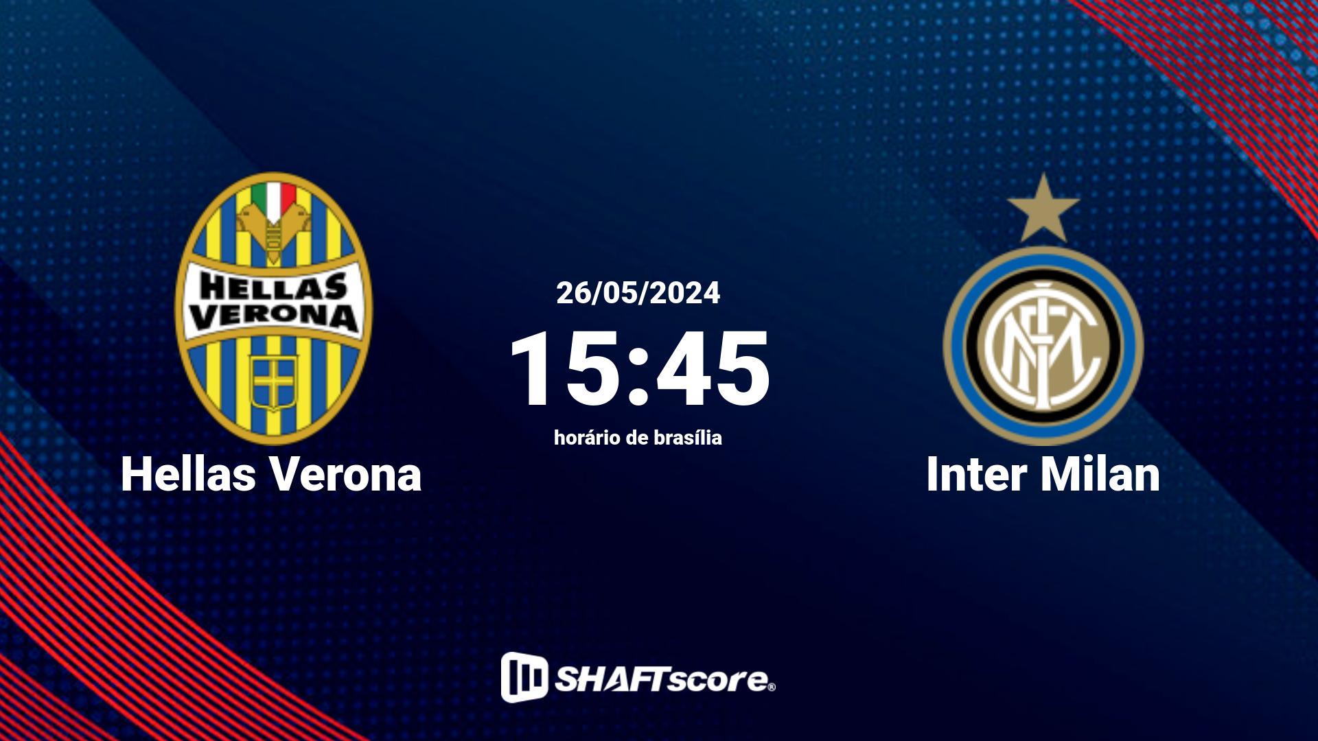 Estatísticas do jogo Hellas Verona vs Inter Milan 26.05 15:45