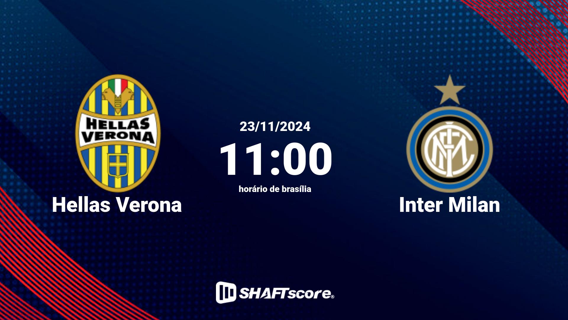 Estatísticas do jogo Hellas Verona vs Inter Milan 23.11 11:00