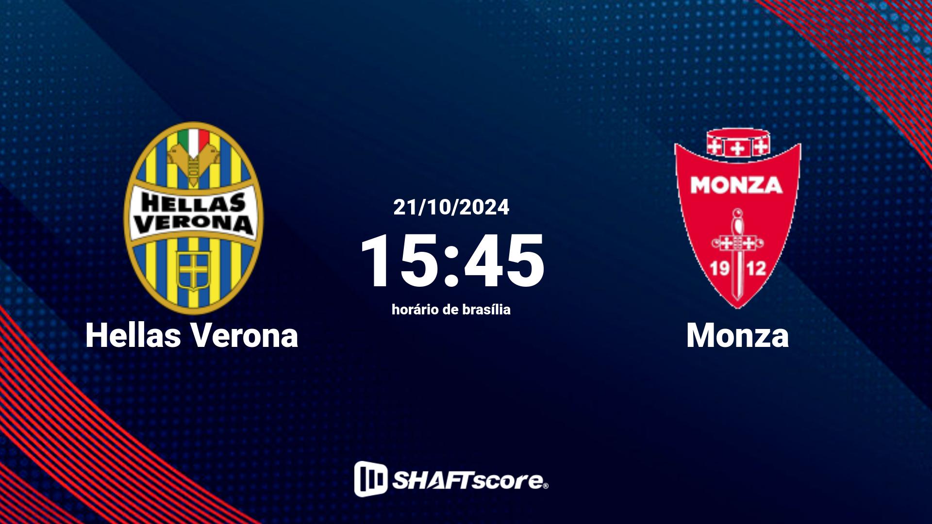 Estatísticas do jogo Hellas Verona vs Monza 21.10 15:45