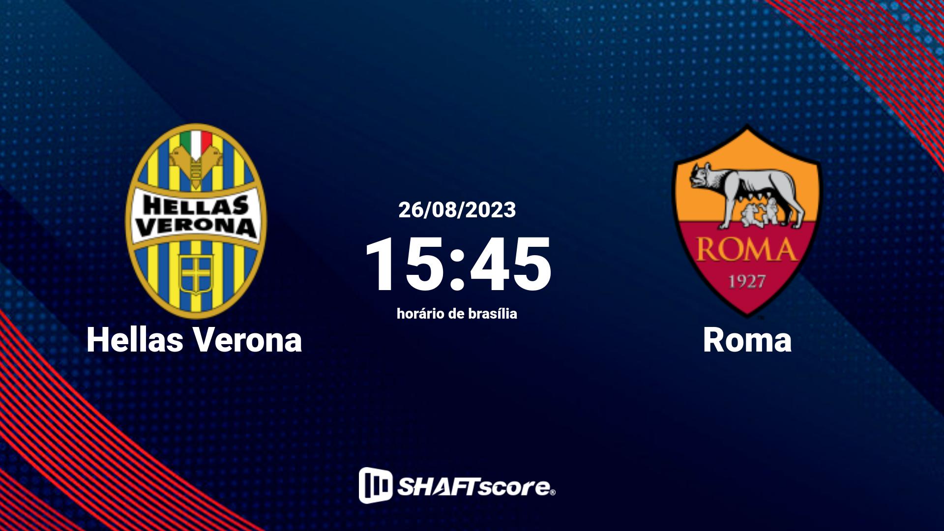 Estatísticas do jogo Hellas Verona vs Roma 26.08 15:45