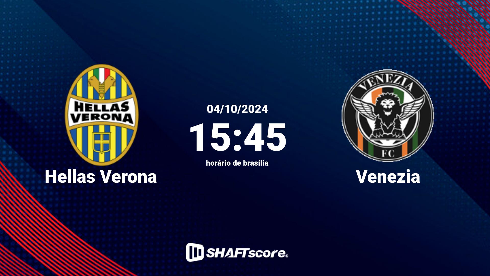 Estatísticas do jogo Hellas Verona vs Venezia 04.10 15:45