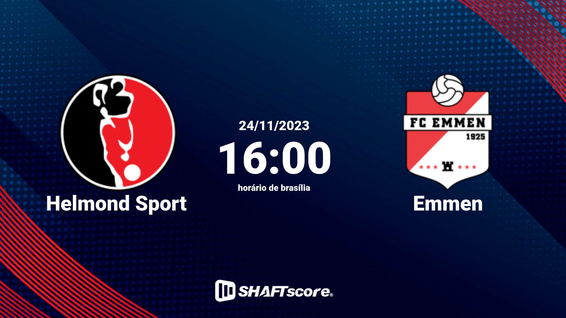 Estatísticas do jogo Helmond Sport vs Emmen 24.11 16:00