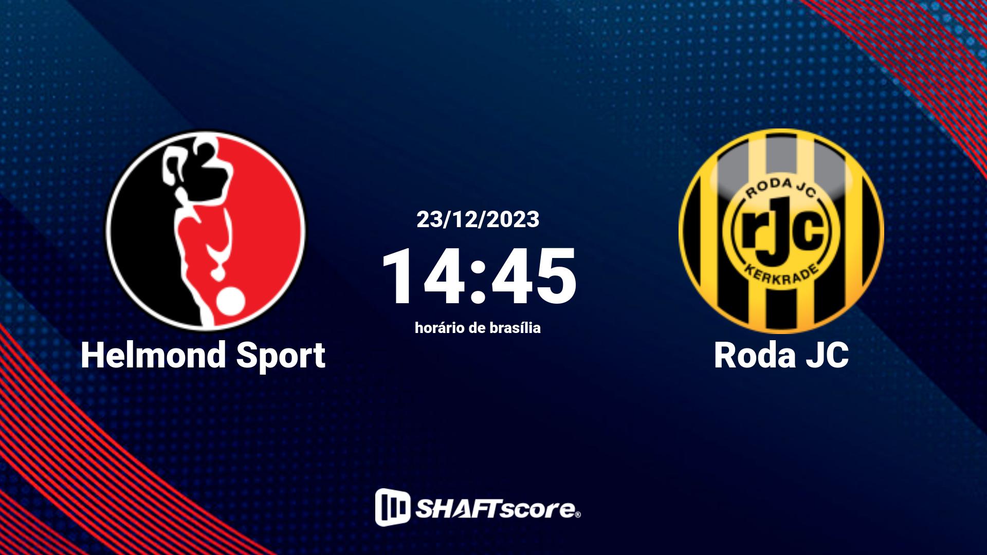 Estatísticas do jogo Helmond Sport vs Roda JC 23.12 14:45