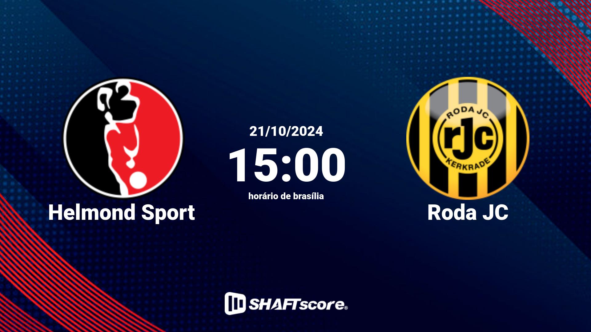 Estatísticas do jogo Helmond Sport vs Roda JC 21.10 15:00