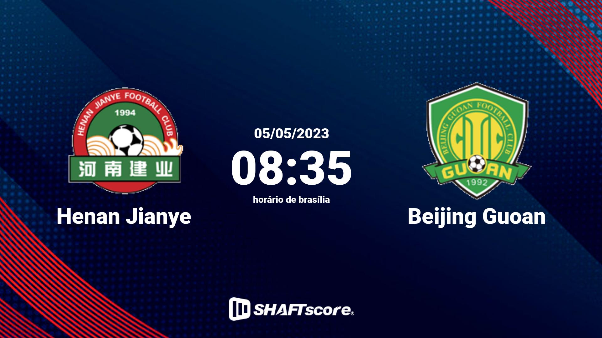 Estatísticas do jogo Henan Jianye vs Beijing Guoan 05.05 08:35