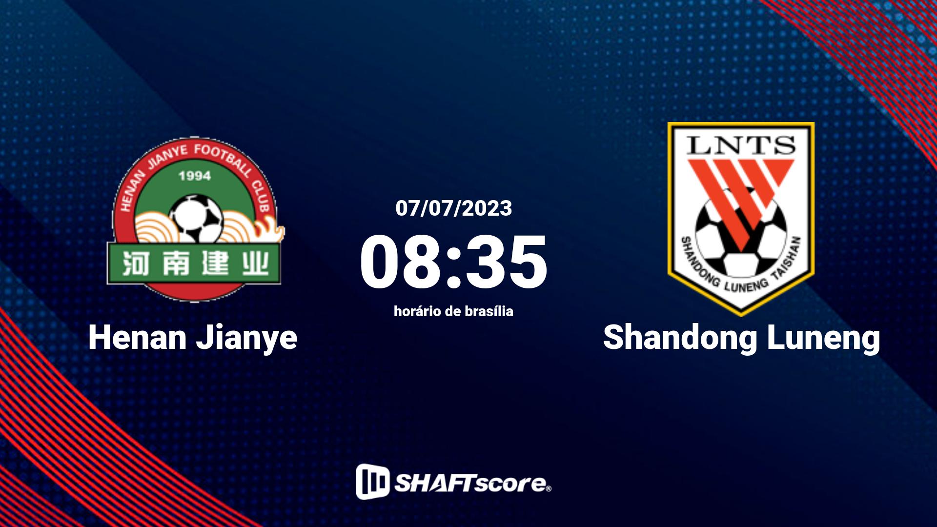 Estatísticas do jogo Henan Jianye vs Shandong Luneng 07.07 08:35