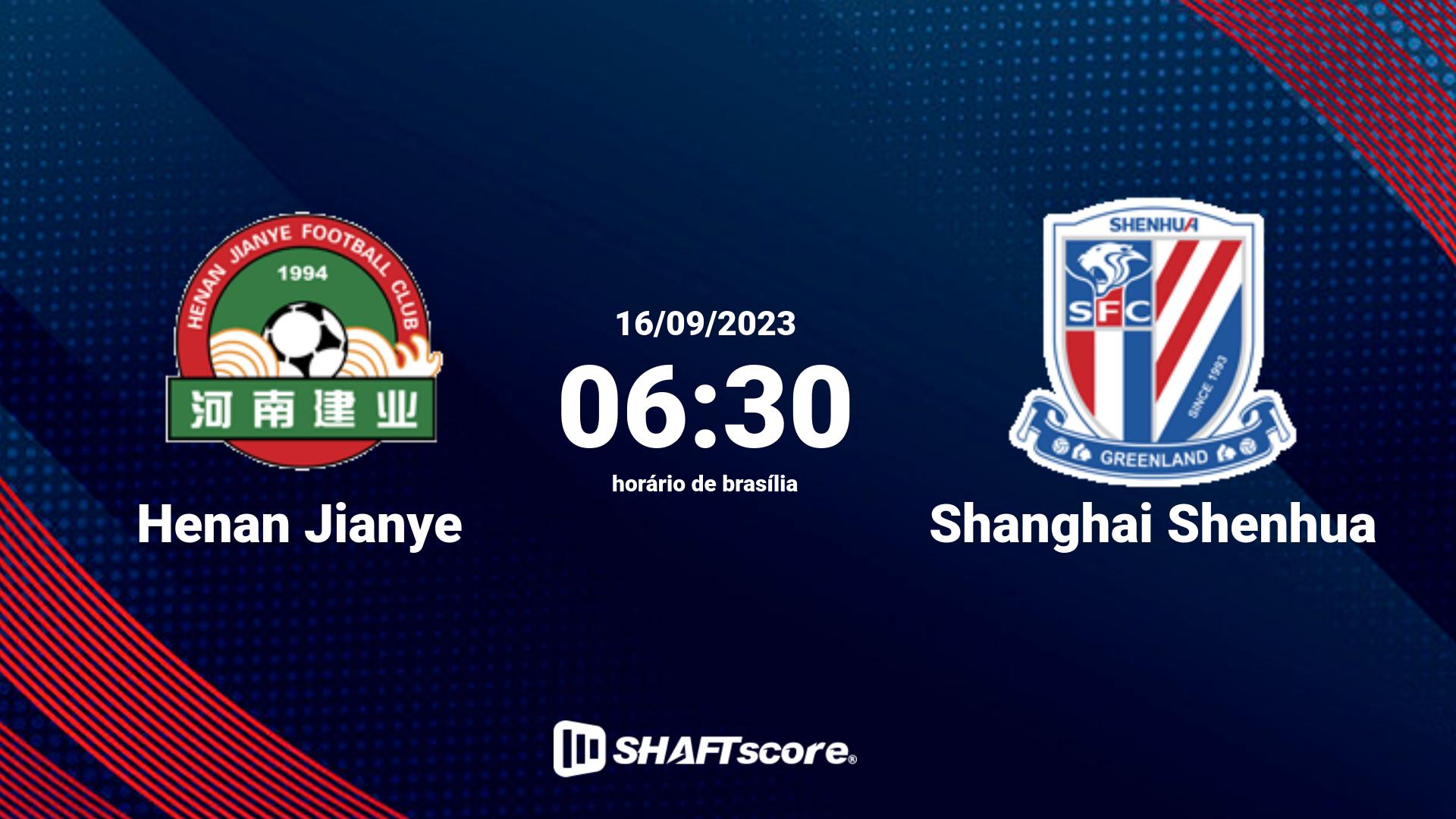 Estatísticas do jogo Henan Jianye vs Shanghai Shenhua 16.09 06:30