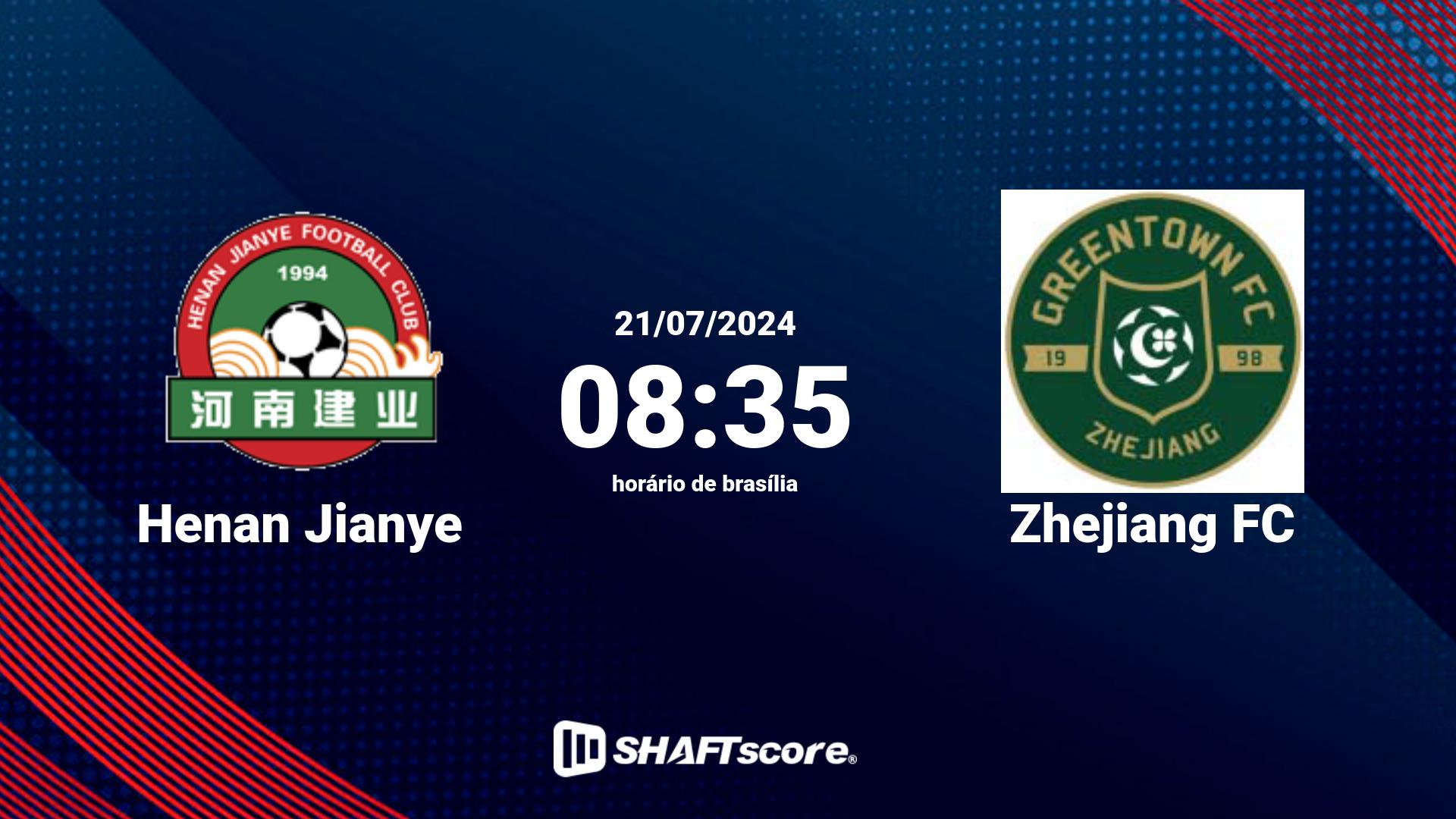 Estatísticas do jogo Henan Jianye vs Zhejiang FC 21.07 08:35