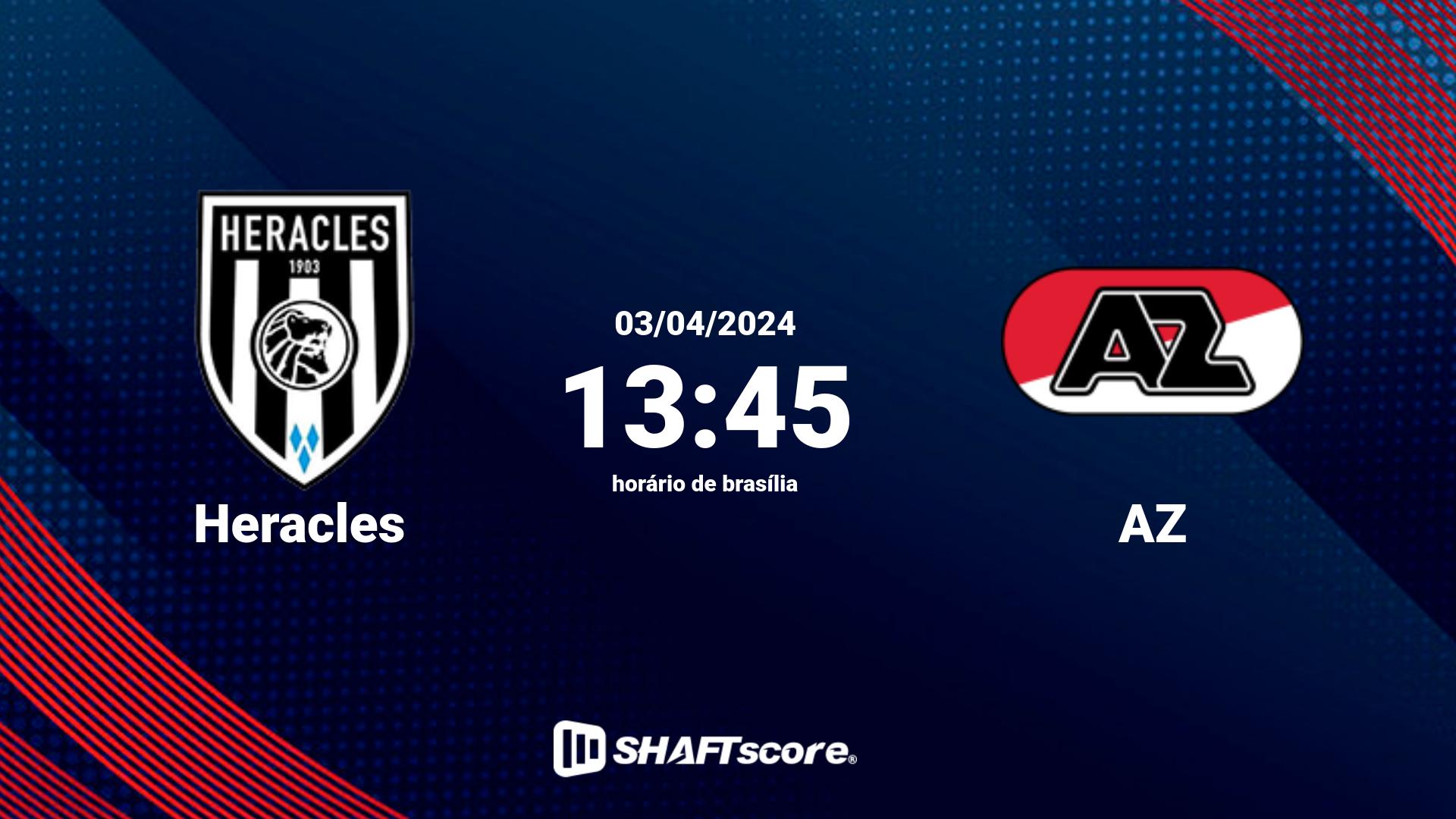 Estatísticas do jogo Heracles vs AZ 03.04 13:45