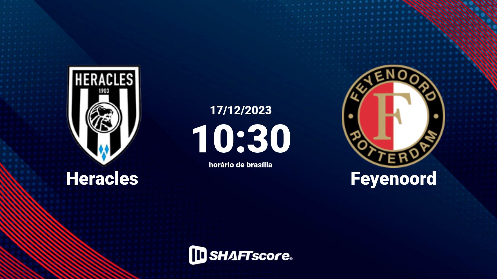 Estatísticas do jogo Heracles vs Feyenoord 17.12 10:30