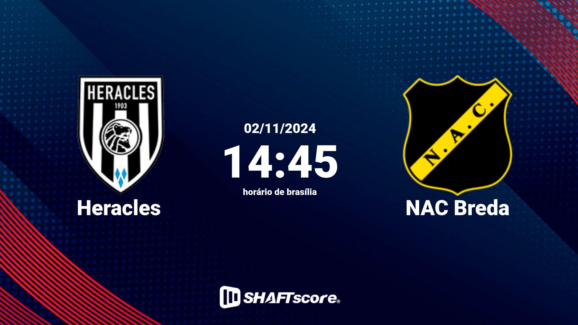 Estatísticas do jogo Heracles vs NAC Breda 02.11 14:45