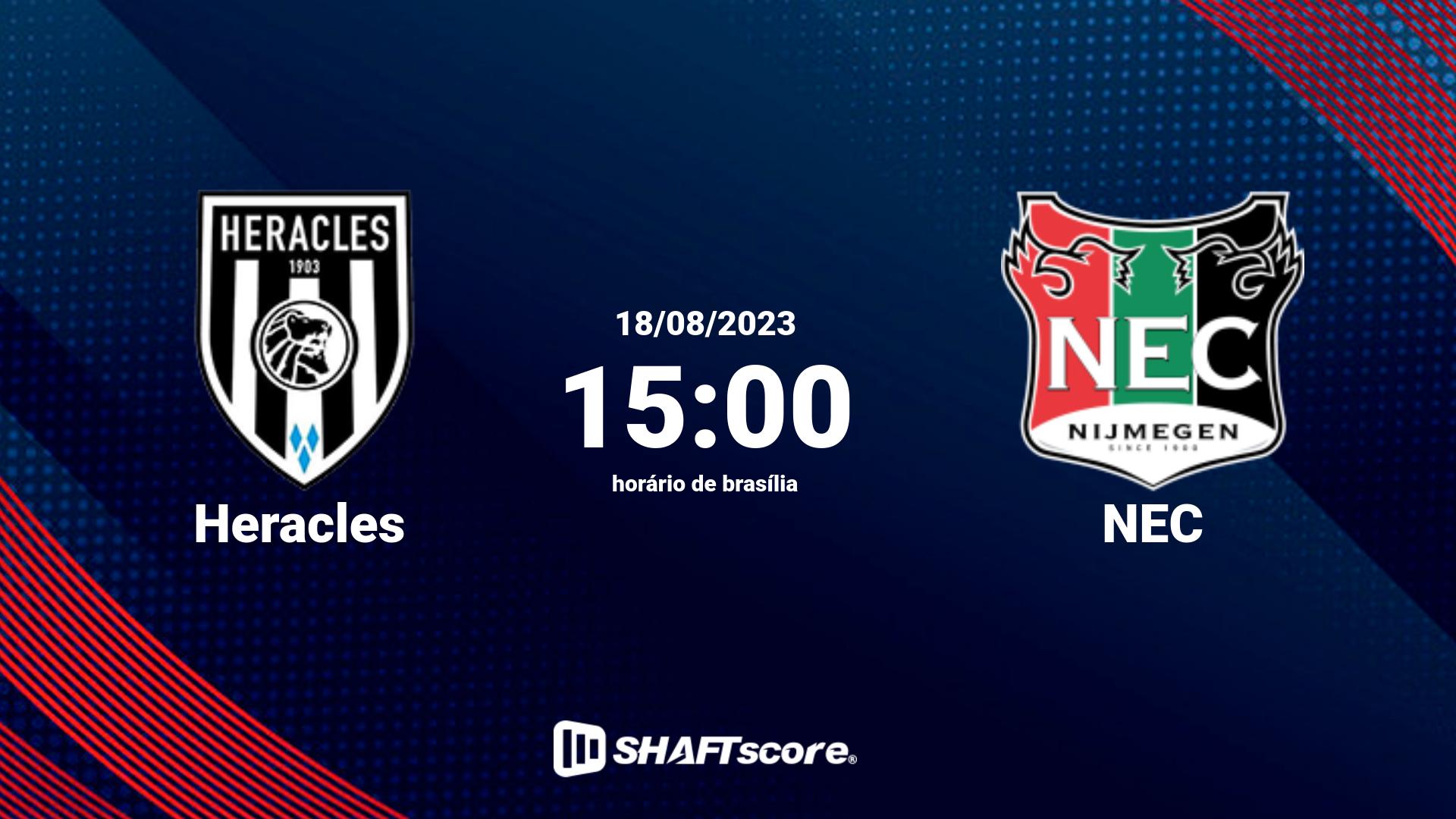 Estatísticas do jogo Heracles vs NEC 18.08 15:00