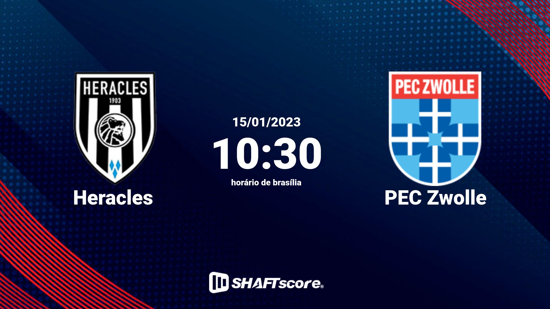 Estatísticas do jogo Heracles vs PEC Zwolle 15.01 10:30