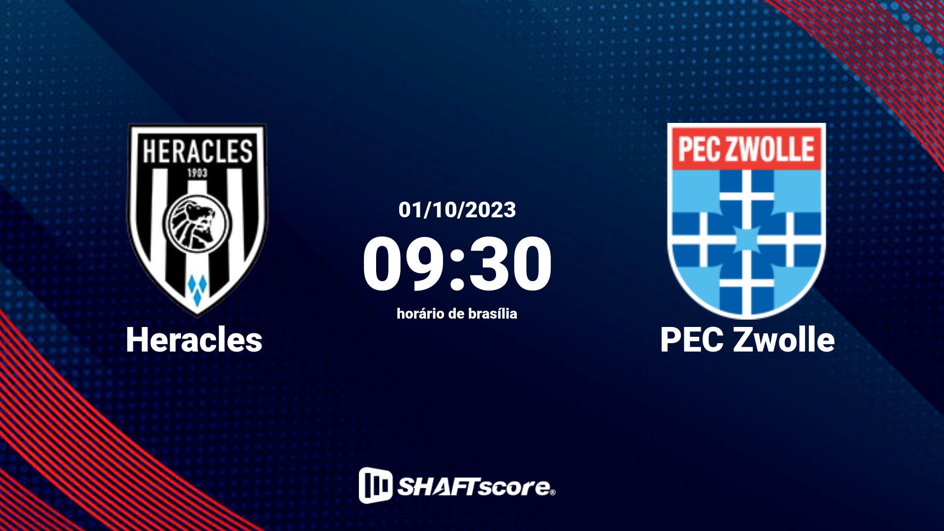 Estatísticas do jogo Heracles vs PEC Zwolle 01.10 09:30