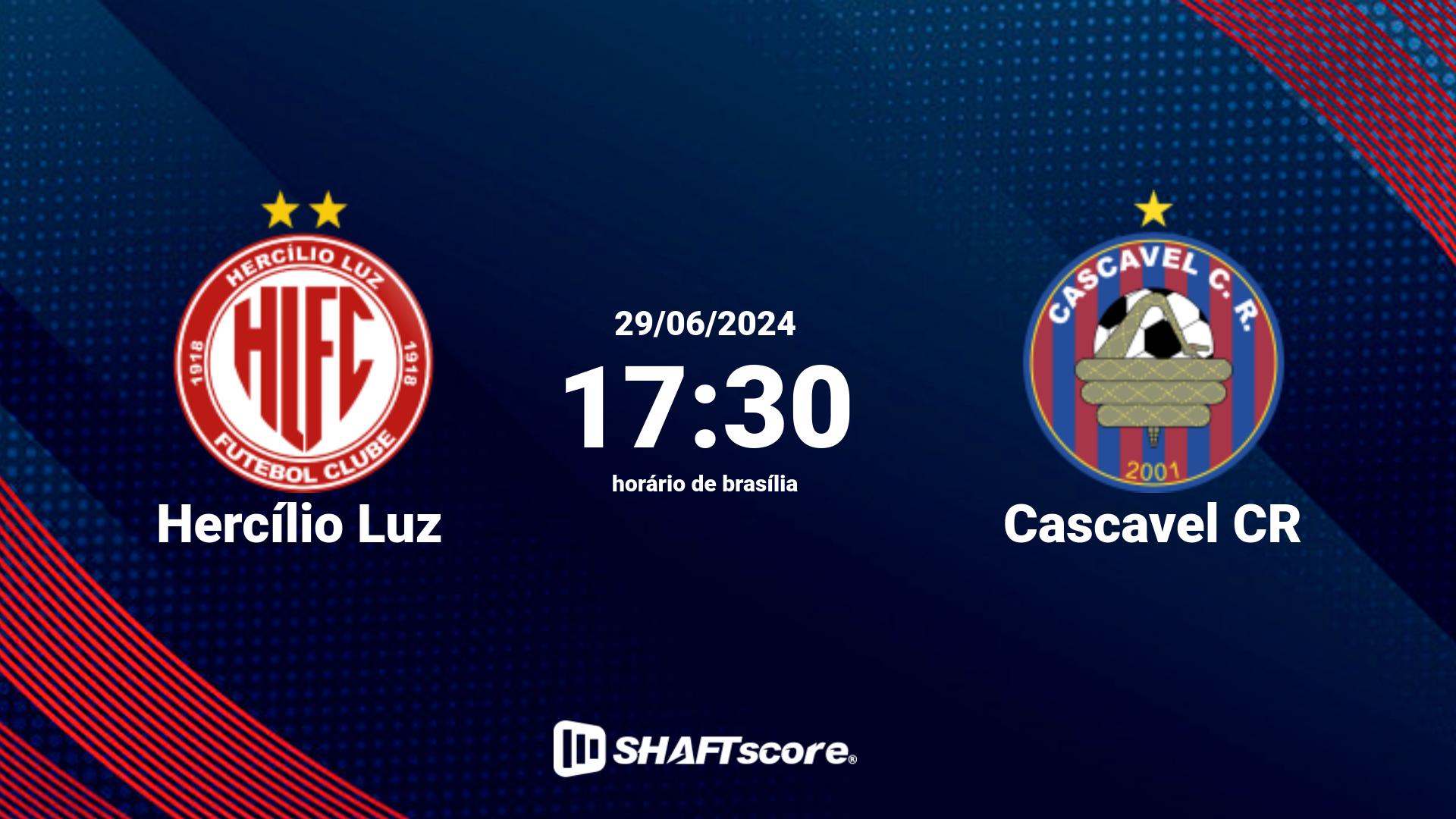 Estatísticas do jogo Hercílio Luz vs Cascavel CR 29.06 17:30