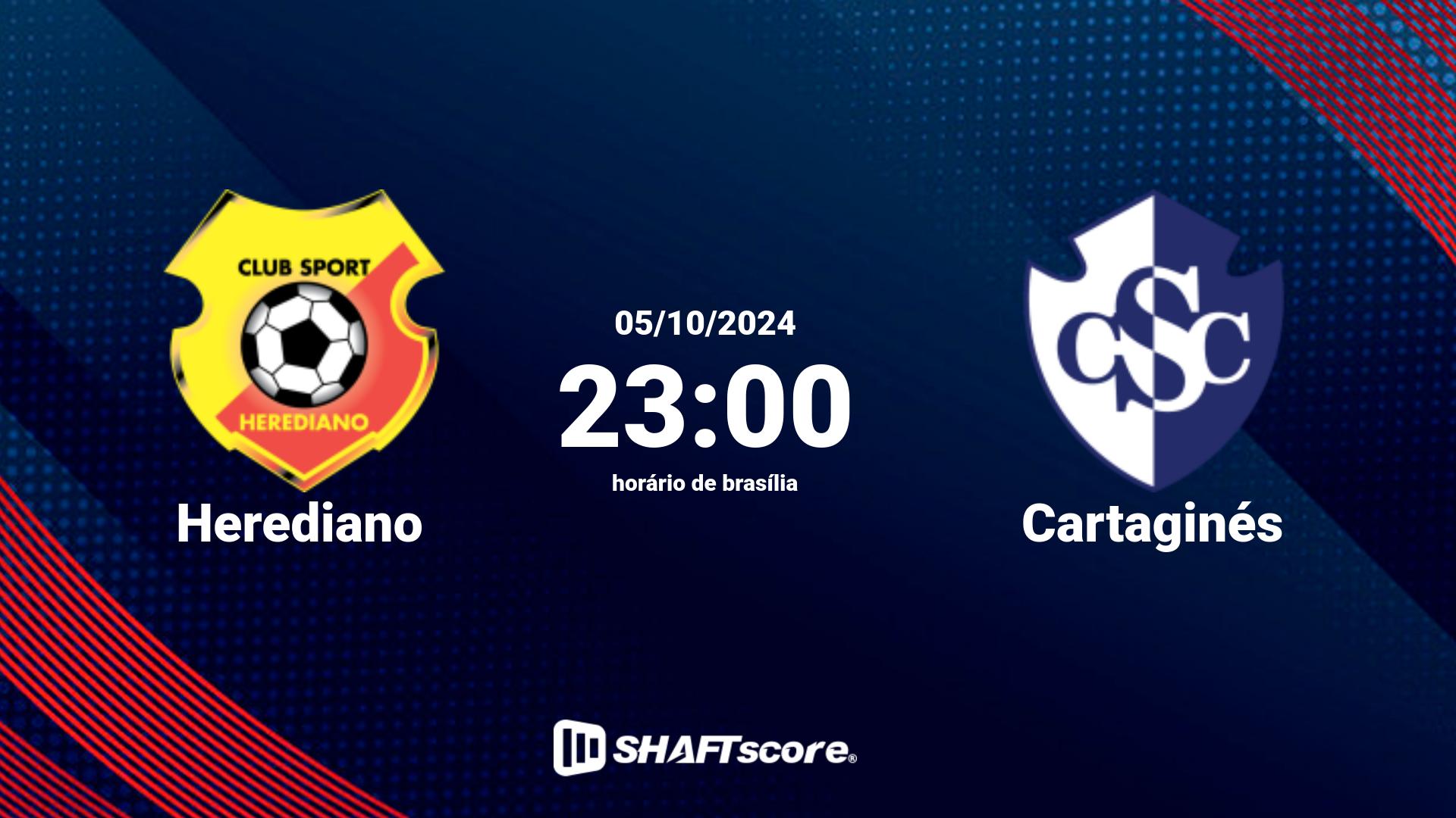 Estatísticas do jogo Herediano vs Cartaginés 05.10 23:00