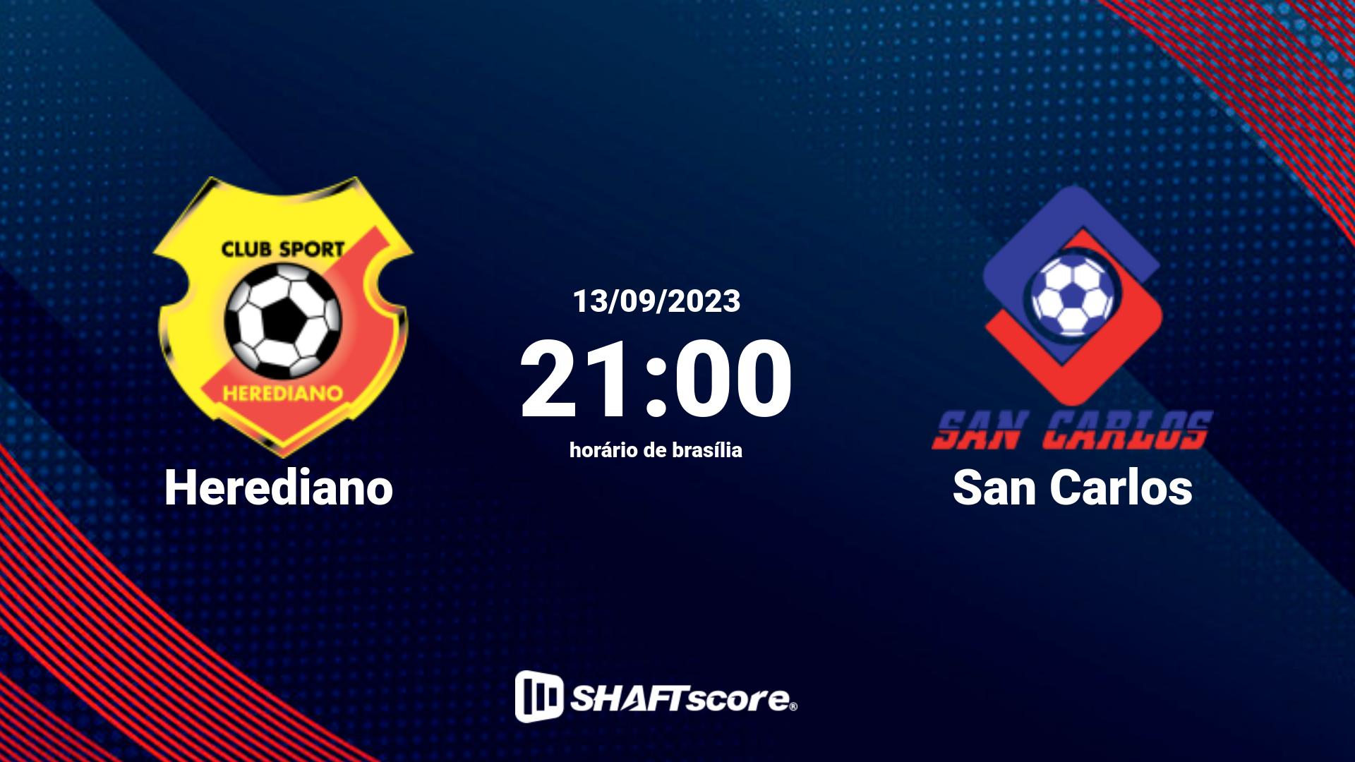 Estatísticas do jogo Herediano vs San Carlos 13.09 21:00