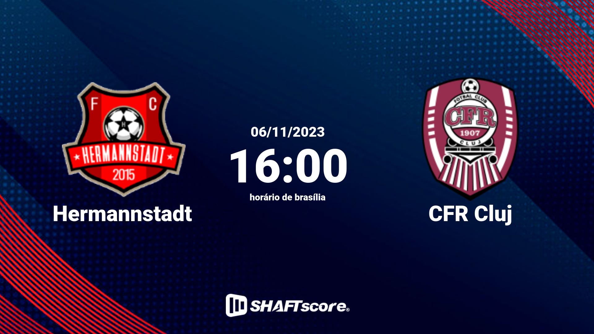 Estatísticas do jogo Hermannstadt vs CFR Cluj 06.11 16:00