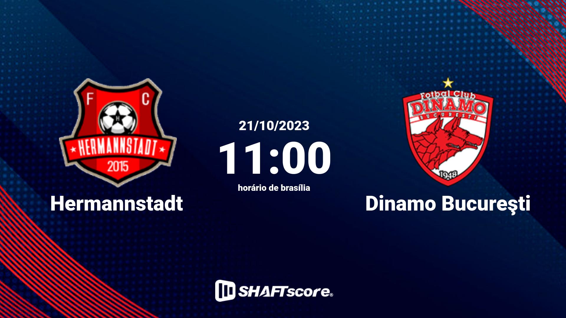 Estatísticas do jogo Hermannstadt vs Dinamo Bucureşti 21.10 11:00