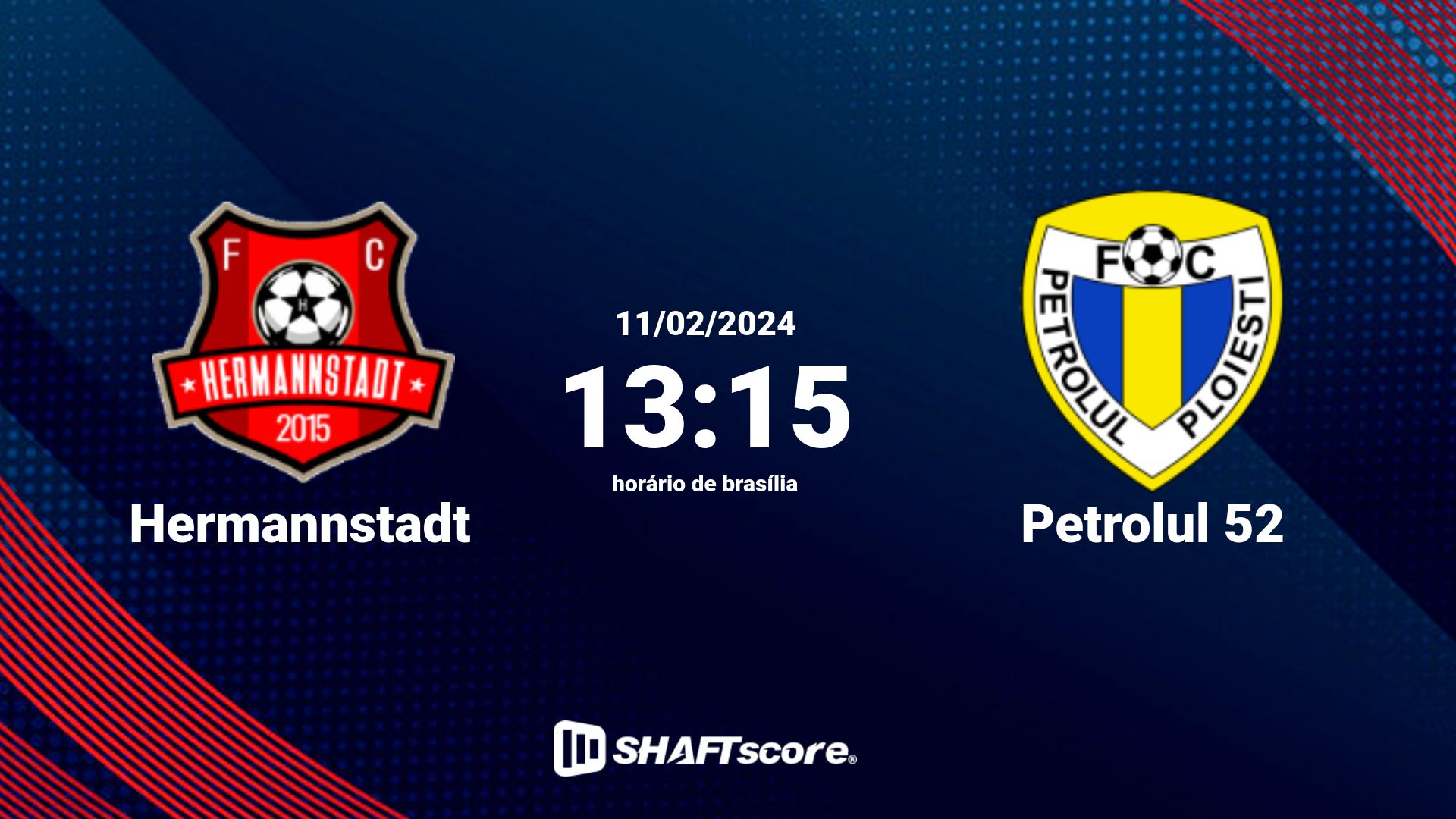 Estatísticas do jogo Hermannstadt vs Petrolul 52 11.02 13:15