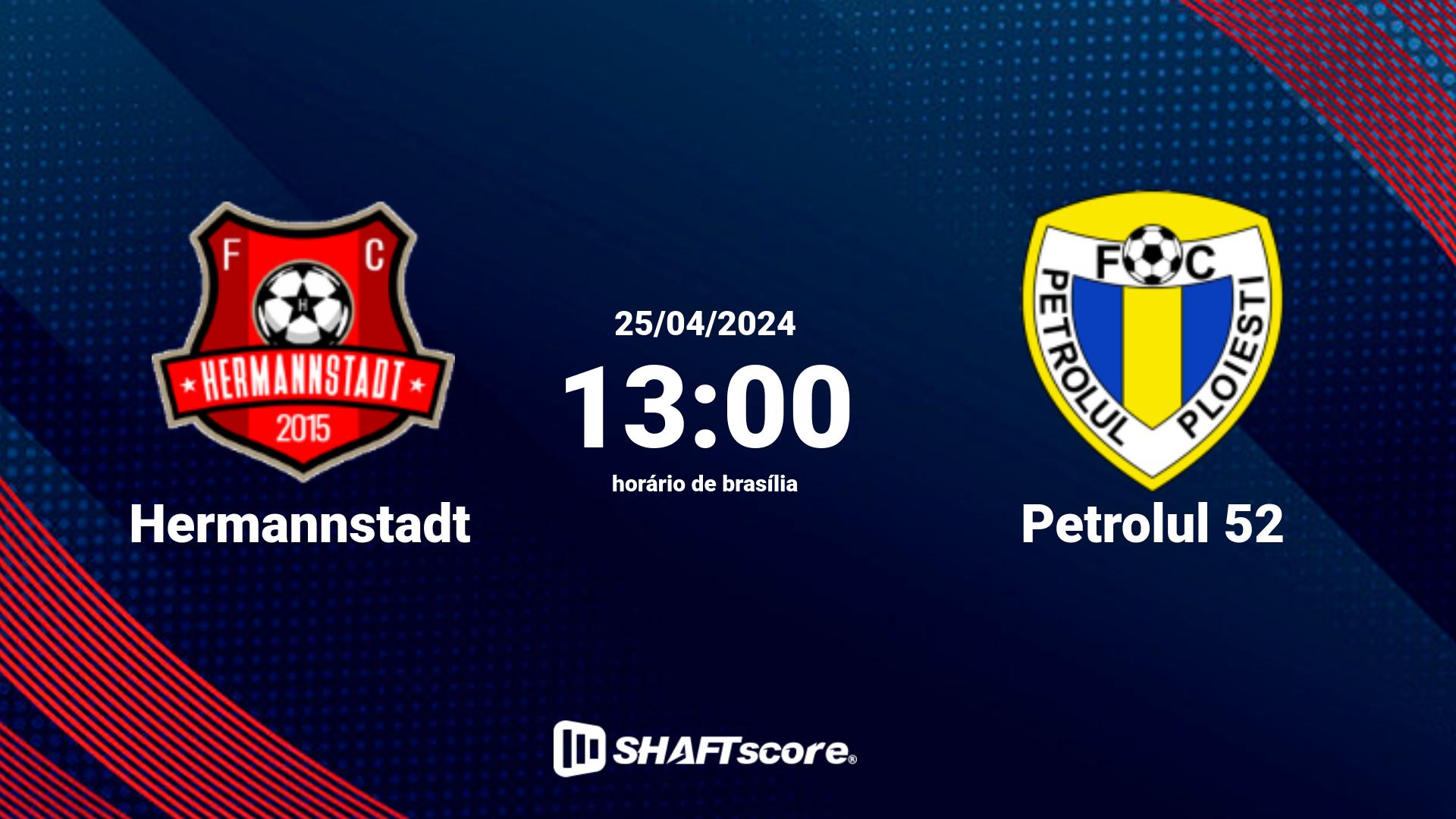 Estatísticas do jogo Hermannstadt vs Petrolul 52 25.04 13:00