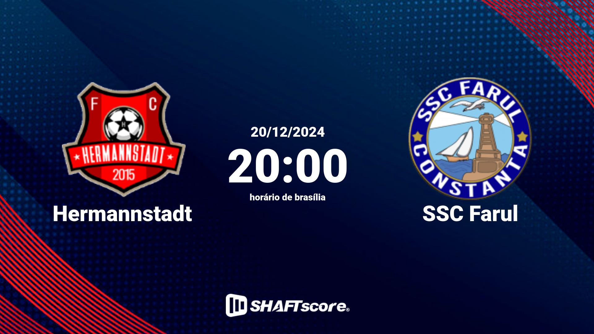 Estatísticas do jogo Hermannstadt vs SSC Farul 20.12 20:00