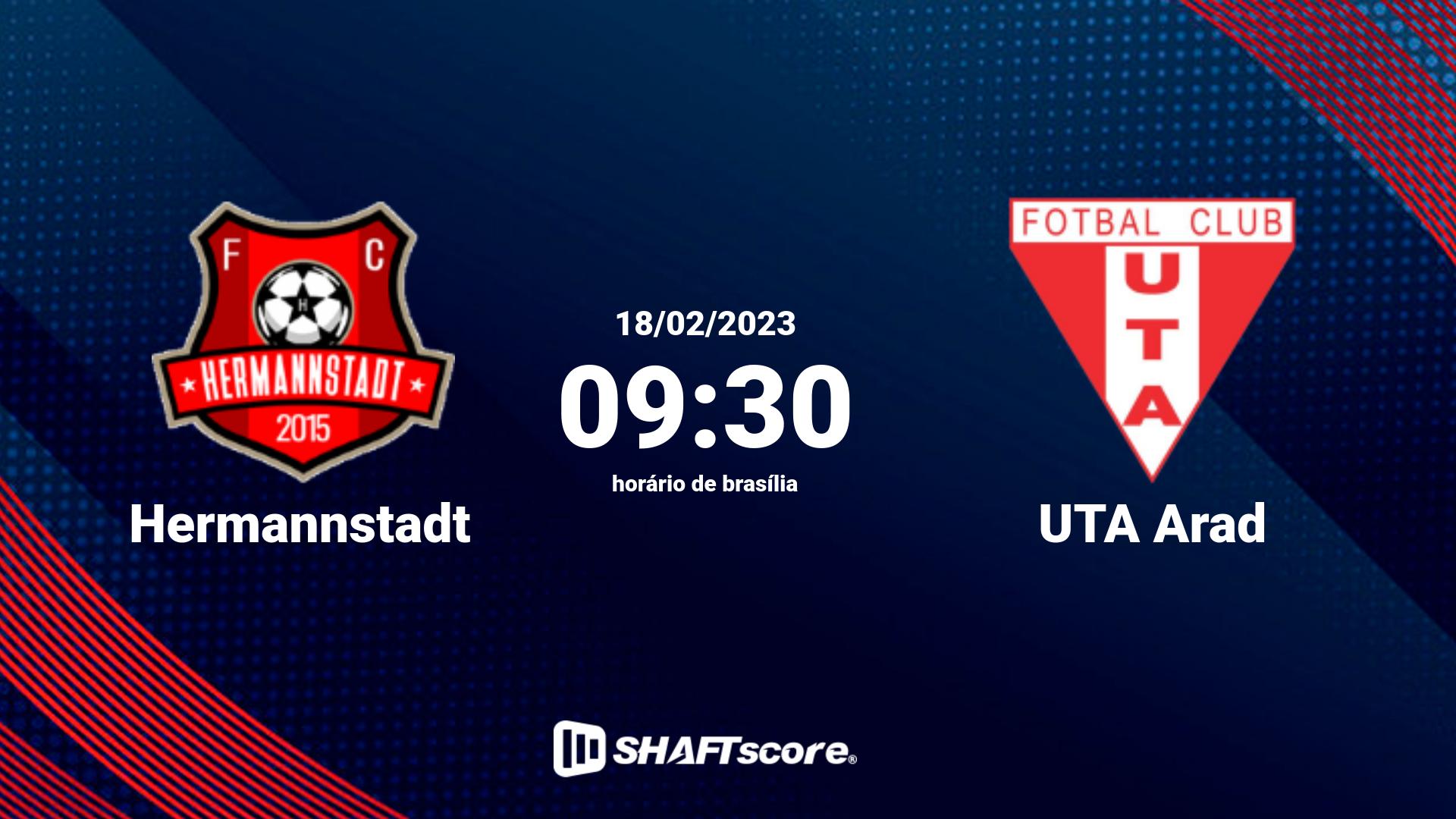 Estatísticas do jogo Hermannstadt vs UTA Arad 18.02 09:30