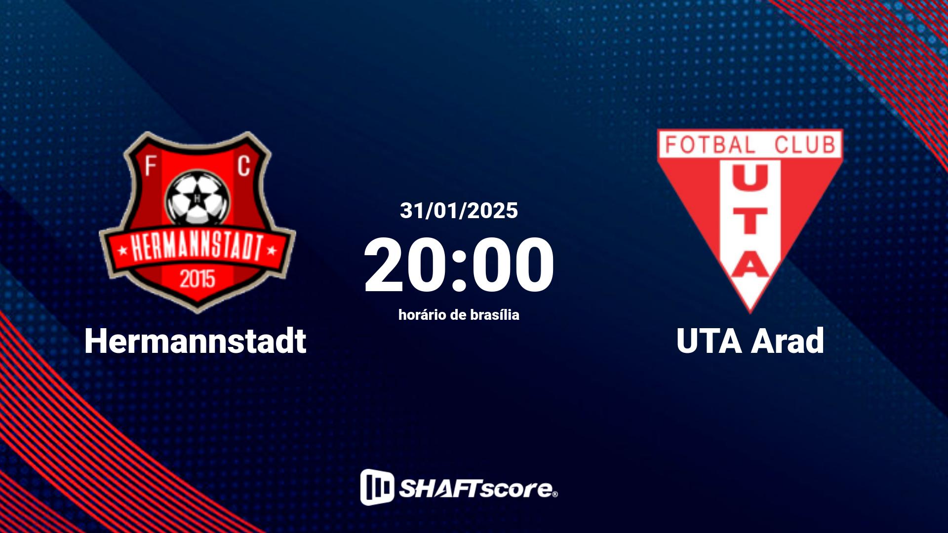 Estatísticas do jogo Hermannstadt vs UTA Arad 31.01 20:00