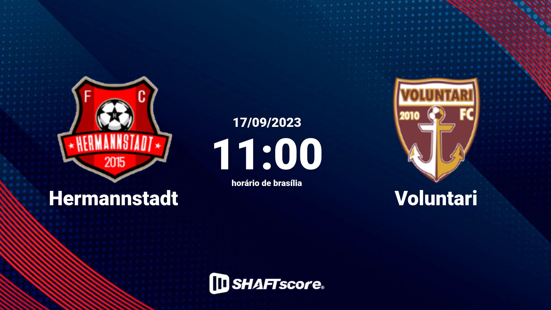 Estatísticas do jogo Hermannstadt vs Voluntari 17.09 11:00