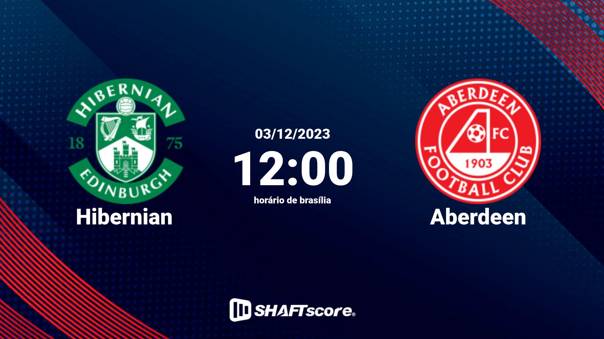 Estatísticas do jogo Hibernian vs Aberdeen 03.12 12:00