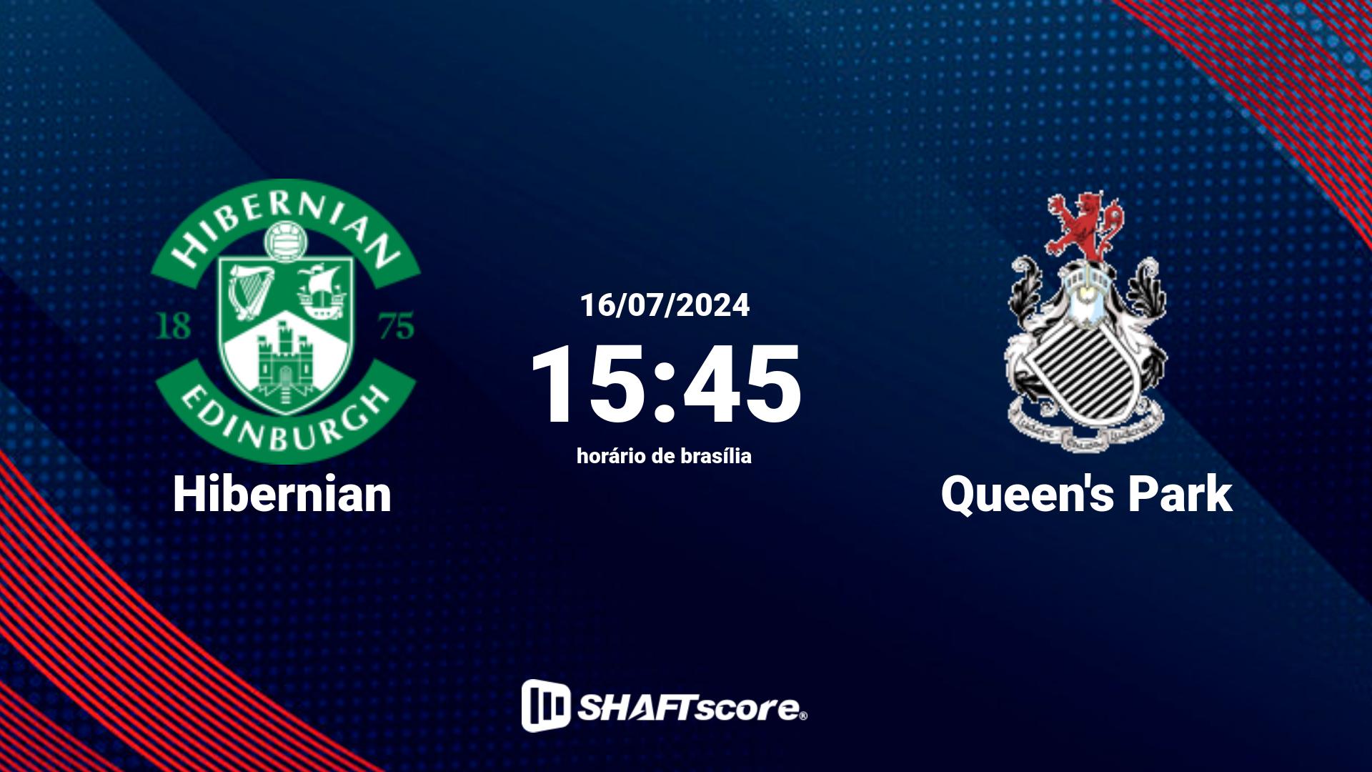 Estatísticas do jogo Hibernian vs Queen's Park 16.07 15:45