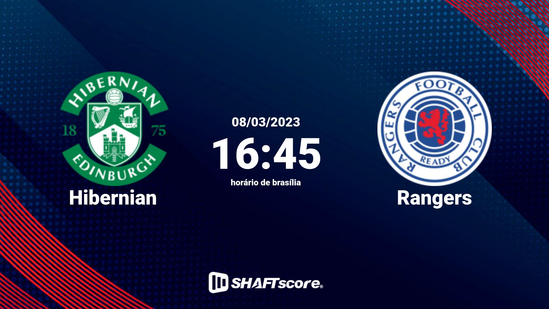 Estatísticas do jogo Hibernian vs Rangers 08.03 16:45