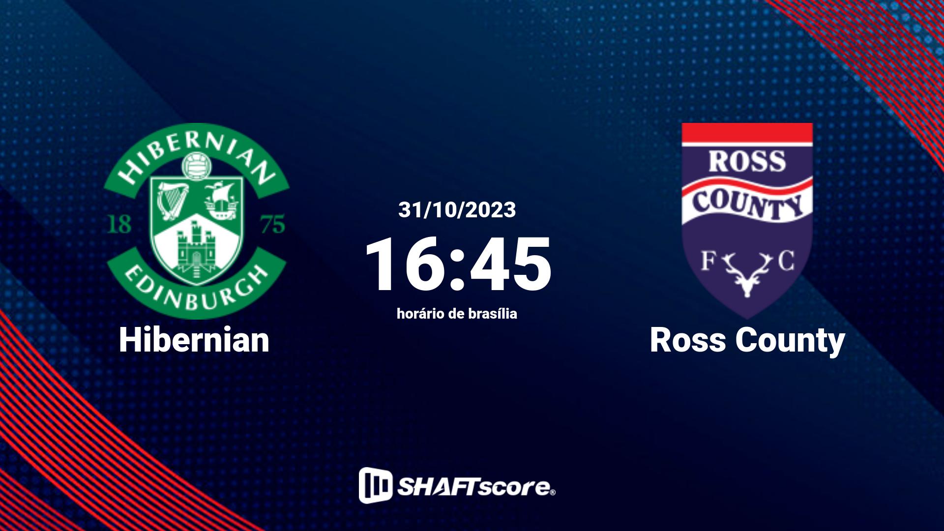 Estatísticas do jogo Hibernian vs Ross County 31.10 16:45