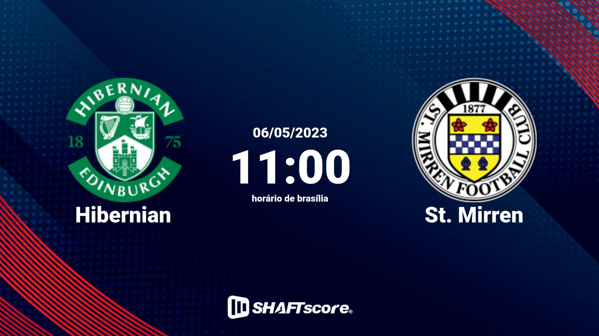 Estatísticas do jogo Hibernian vs St. Mirren 06.05 11:00